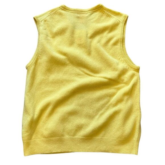 Joe Fresh Bright Yellow V-Neck Lambswool Sleeveless Sweater Vest - Picture 5 of 8